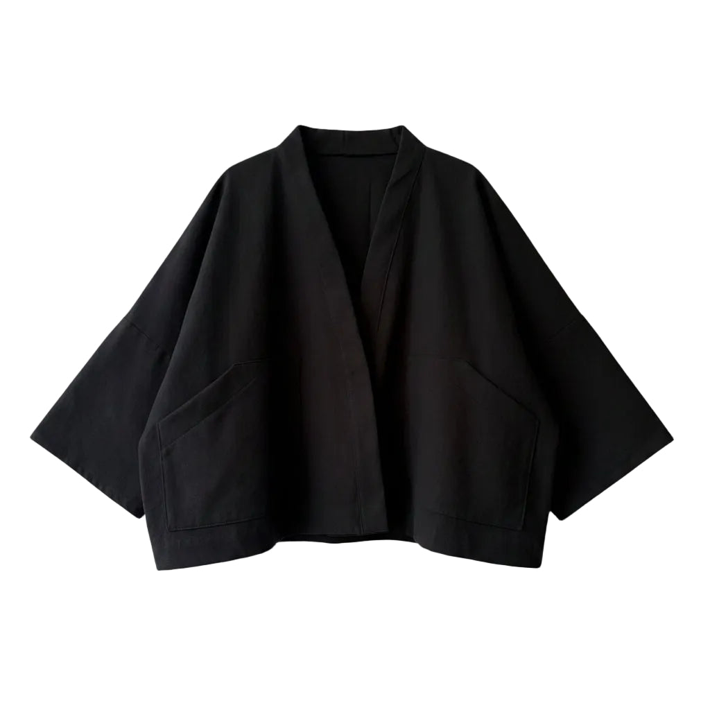 [REORDER] Short Kimono Style Outer With Three Quarter Sleeves - Cotton