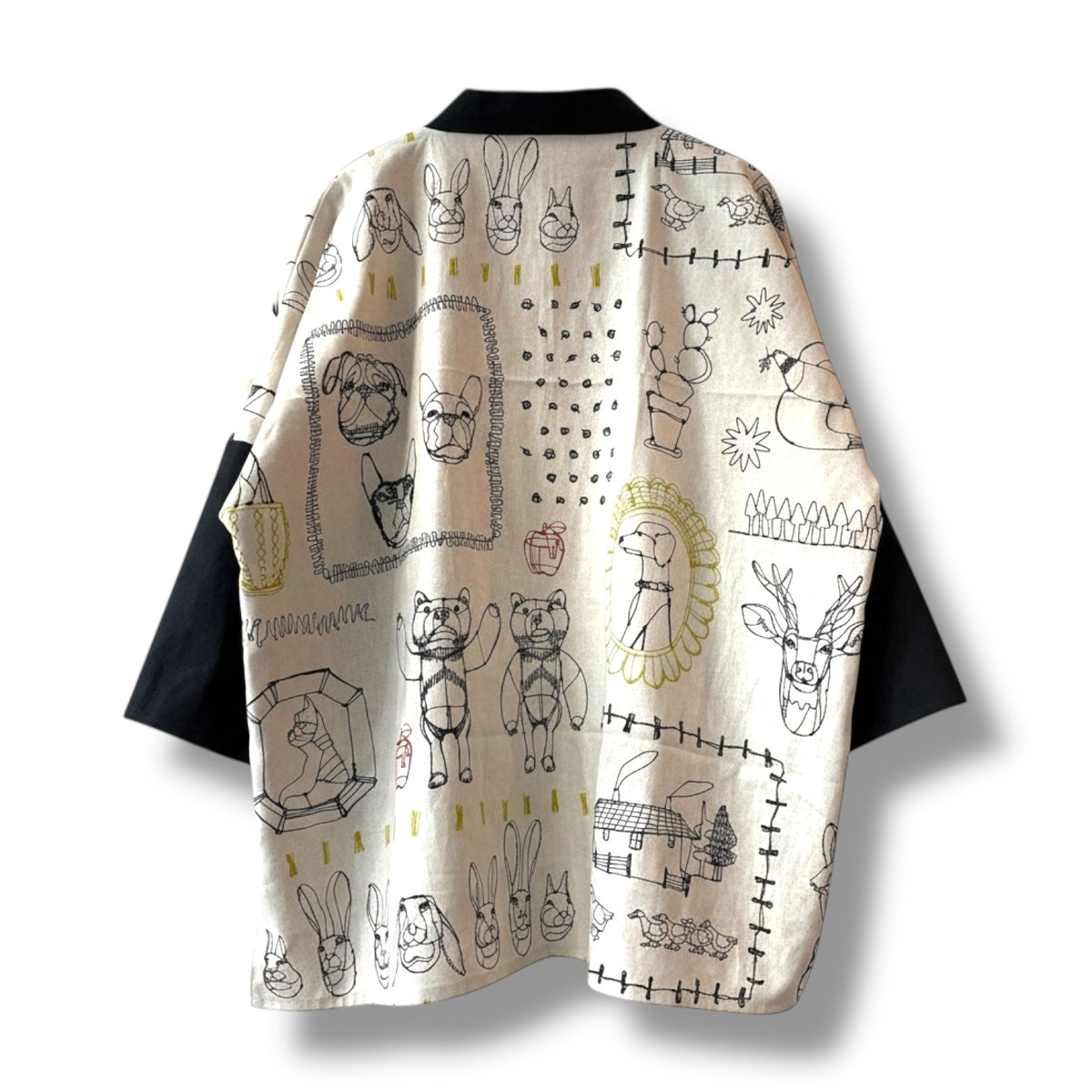 Kimono Style Outer With Three Quarter Sleeves - Cotton