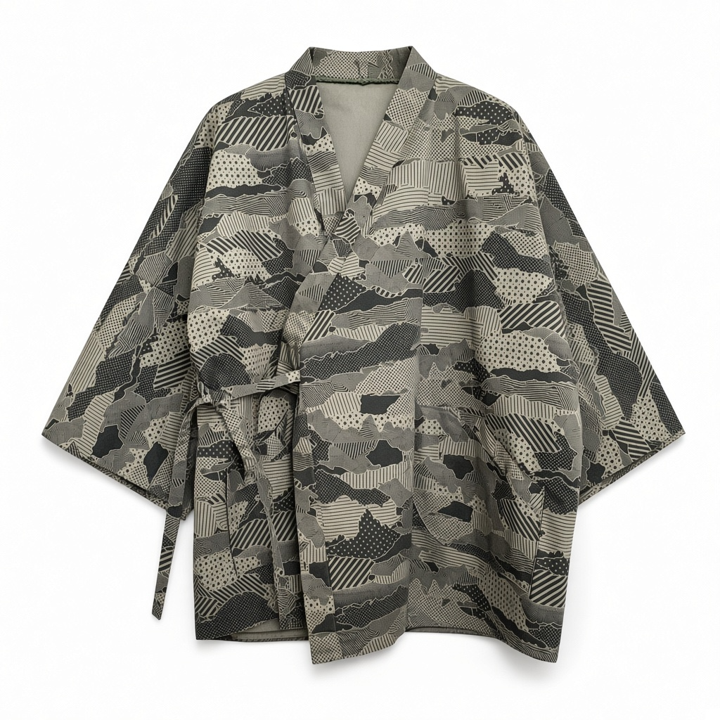 New Kimono Style Outer With Three Quarter Sleeves - Cotton