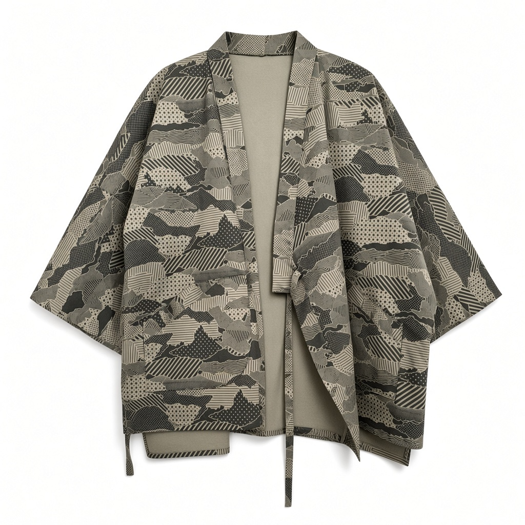 New Kimono Style Outer With Three Quarter Sleeves - Cotton